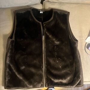 Banana Republic Dark Brown Faux Fur Vest